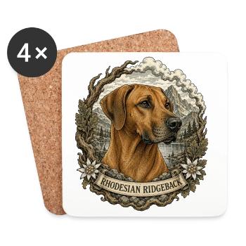 Rhodesian Ridgeback im Vintage Stil - Untersetzer (4er-Set) - Weiß - Vorne