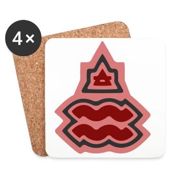 Zodiac Tribal Aquarius and Air - Coasters (set of 4) - white - Front