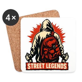 Street Legends Pullover Hoodie Motif - Coasters (set of 4) - white - Front