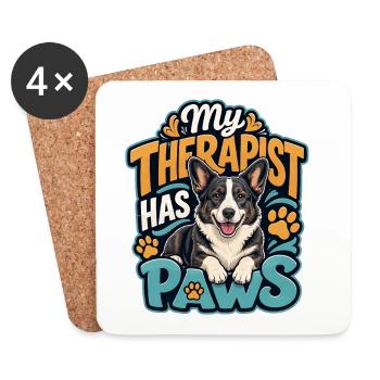 Cardiganwelshcorgi - Untersetzer (4er-Set) - Weiß - Vorne