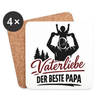 Vaterliebe – Der beste Papa - Untersetzer (4er-Set) - Weiß - Vorne