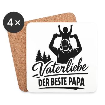 Vaterliebe: Der beste Papa - Untersetzer (4er-Set) - Weiß - Vorne