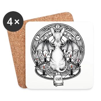 Dragon Circle in the Witches' Circle - Coasters (set of 4) - white - Front
