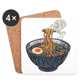 Slurping expressly allowed - Coasters (set of 4) - white - Front