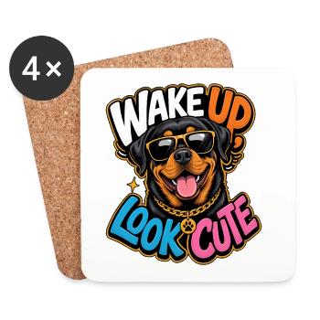 Rottweiler - Coasters (set of 4) - white - Front