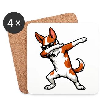 Dabbing Podenco Ibicenco - Coasters (set of 4) - white - Front