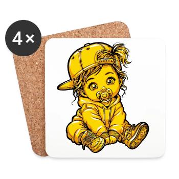 Fille Mädchen Bébé - Dessous de verre (lot de 4) - blanc - Devant
