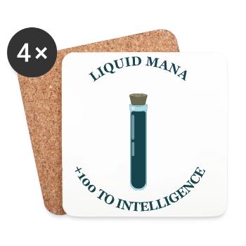 Liquid Mana – +100 Intelligence - Coasters (set of 4) - white - Front
