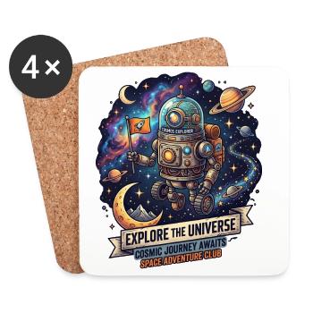 Cosmos Adventure Robot Explorer - Coasters (set of 4) - white - Front
