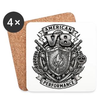 V8 - Coasters (set of 4) - white - Front