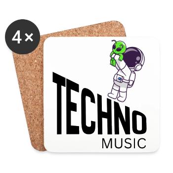 Cosmic Cute Alien on Astronaut - Coasters (set of 4) - white - Front