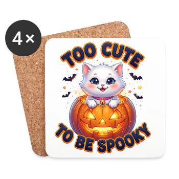 Too Cute To Be Spooky Cat - Untersetzer (4er-Set) - Weiß - Vorne