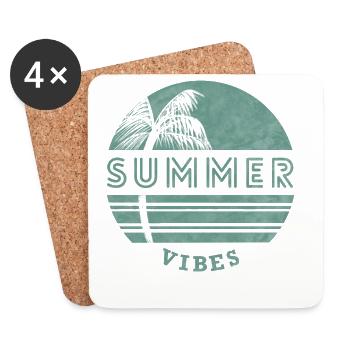 Vibes Été Retro - Dessous de verre (lot de 4) - blanc - Devant