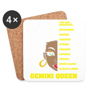 Zodiac sign Gemini - Coasters (set of 4) - white - Front