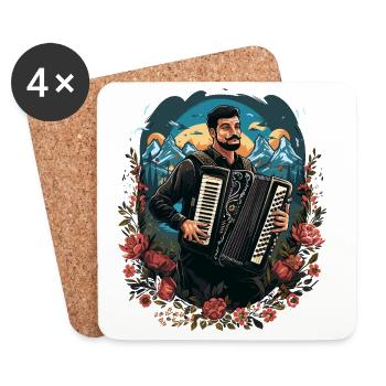 Accordion Musician Accordion Player Accordion - Coasters (set of 4) - white - Front
