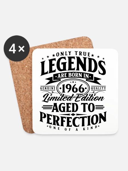 1966 Jahrgang geboren Geburtstag Vintage Geschenk - Untersetzer (4er-Set) - Weiß
