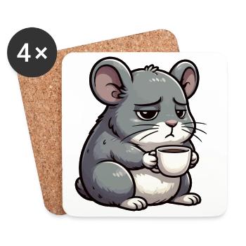 Chinchilla Chinchillas Chinchillabesitzer Nagetier - Untersetzer (4er-Set) - Weiß - Vorne