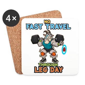 Kein Fast-Travel-through Leg Day Goat Gamer - Untersetzer (4er-Set) - Weiß - Vorne