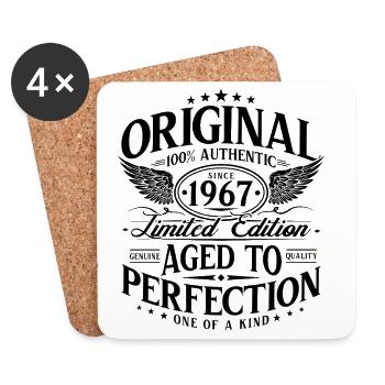 Original 1967 Jahrgang Vintage Geburtstag Geschenk - Untersetzer (4er-Set) - Weiß - Vorne
