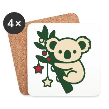 Weihnachts Koala Stern Grafik - Untersetzer (4er-Set) - Weiß - Vorne