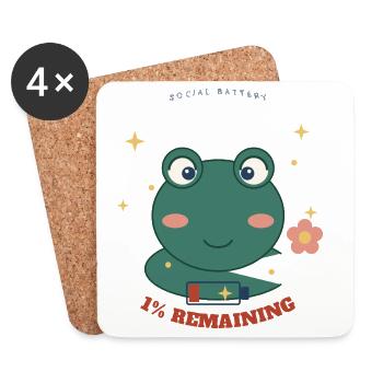 Kleiner Frosch 1% Verbleibend - Untersetzer (4er-Set) - Weiß - Vorne