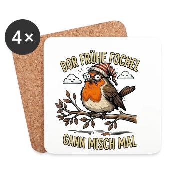 Der frühe sächsische Vogel     - Untersetzer (4er-Set) - Weiß - Vorne