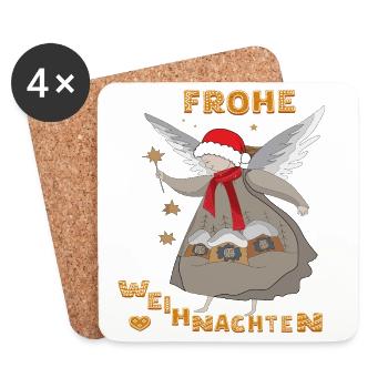 Frohe Weihnachten - Untersetzer (4er-Set) - Weiß - Vorne