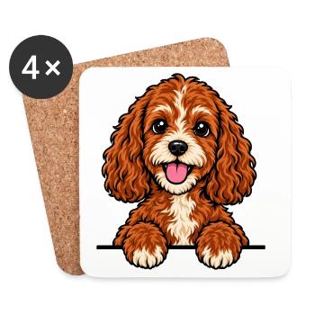 Cavapoo - Untersetzer (4er-Set) - Weiß - Vorne