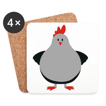 fat chick - Untersetzer (4er-Set) - Weiß - Vorne