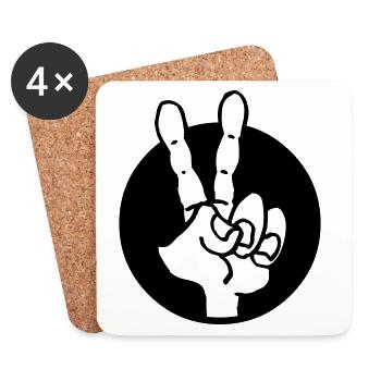 Victory Sign Hand - Coasters (set of 4) - white - Front