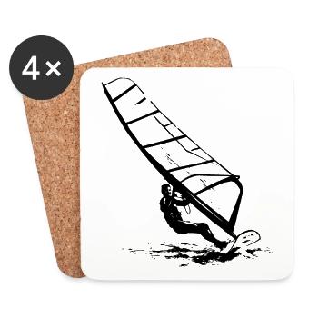 Windsurfing - Surfer - Untersetzer (4er-Set) - Weiß - Vorne