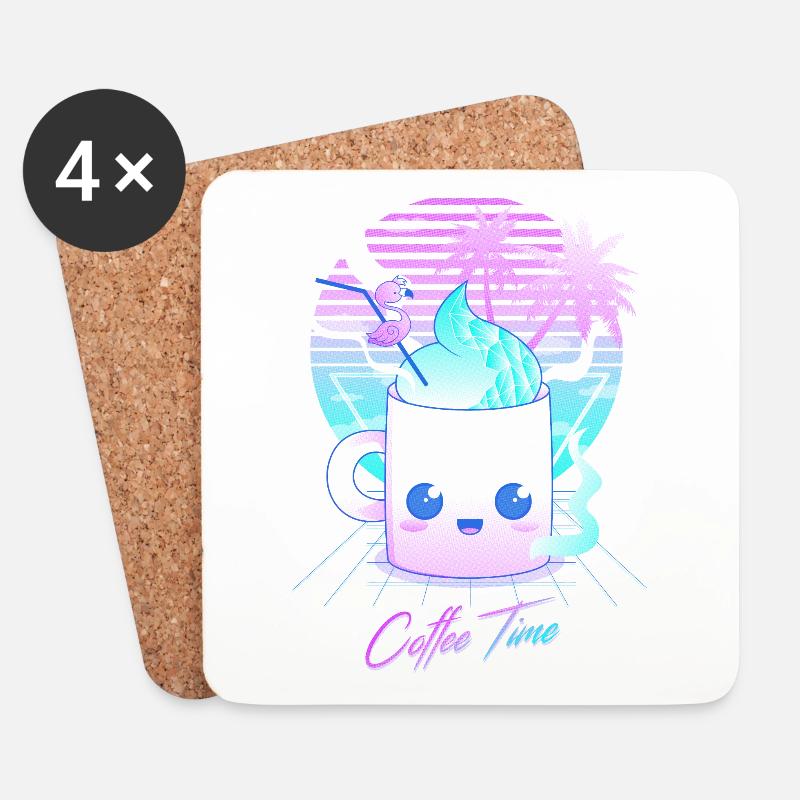 Coffe time - Coasters (set of 4) - white