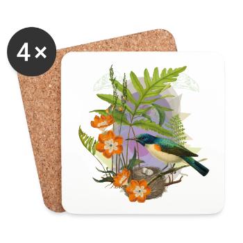 Birds nest - Coasters (set of 4) - white - Front