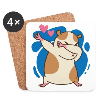Dabbing Hamster - Coasters (set of 4) - white - Front