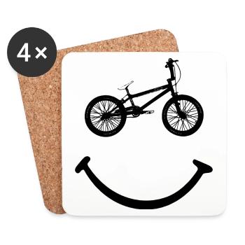 BMX Vélo Smile - Dessous de verre (lot de 4) - blanc - Devant
