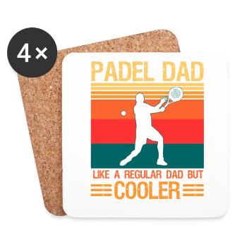 Padel Dad Like A Ordinary Dad But Much Cooler - Coasters (set of 4) - white - Front