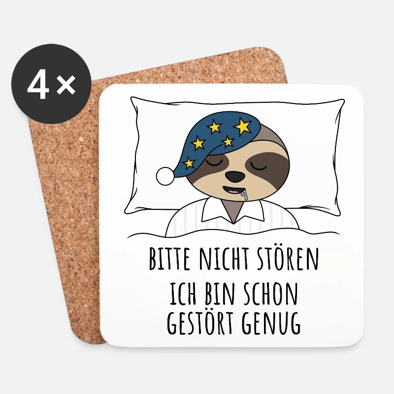 Faultier Bitte nicht stören schon gestört genug - Untersetzer (4er-Set) - Weiß
