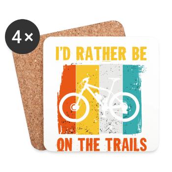 Biker-Bike-Cycling-Bicycle-Rider-Bike Ride - Dessous de verre (lot de 4) - blanc - Devant
