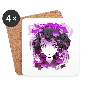 Personnage d’anime japonais Sakura Haruno - Dessous de verre (lot de 4) - blanc - Devant