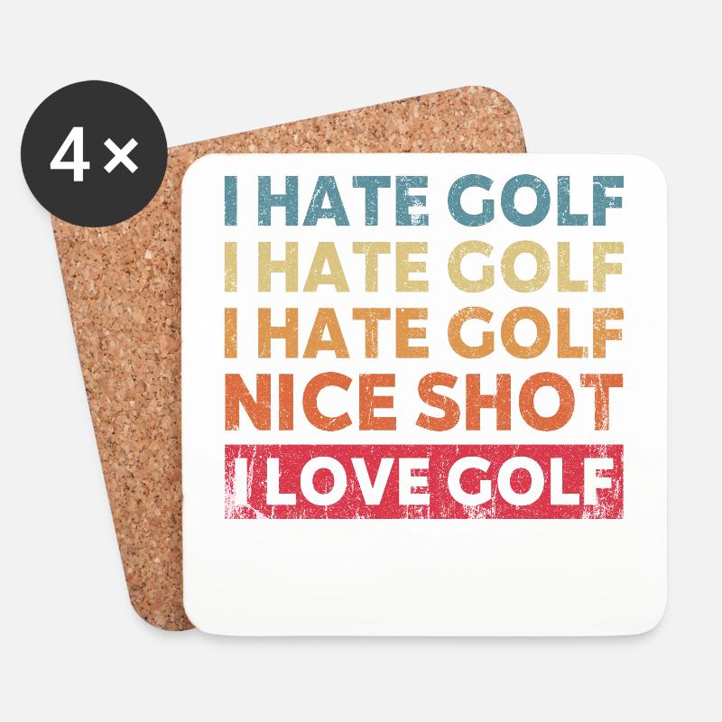 Ich Hasse Golf Schöne Aufnahme Ich Liebe Golf - Untersetzer (4er-Set) - Weiß
