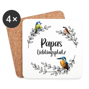 Dad's FAVORITE PLACE * great Father's Day gift - Coasters (set of 4) - white - Front