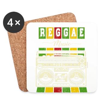 Reggae Music Design pour les amateurs de musique reggae - Dessous de verre (lot de 4) - blanc - Devant