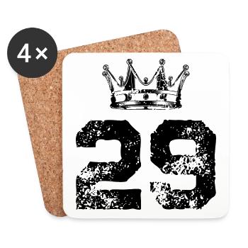 29 Zahl Krone - Untersetzer (4er-Set) - Weiß - Vorne