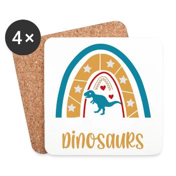 Just One Girl, The Dinosaur Design For Dino - Coasters (set of 4) - white - Front