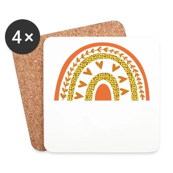 Leopard Rainbow Design Third Class For - Coasters (set of 4) - white - Front