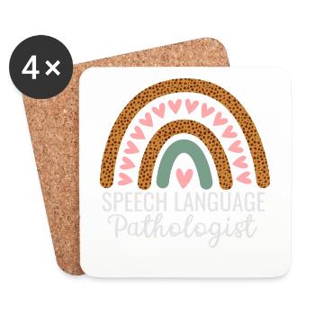 Speech pathologist design for language - Coasters (set of 4) - white - Front