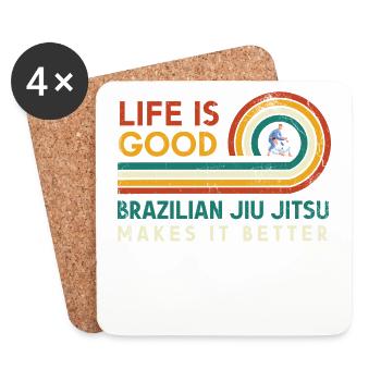 Das Leben Ist Gut Brasilianisches Jui Jitso Macht - Untersetzer (4er-Set) - Weiß - Vorne