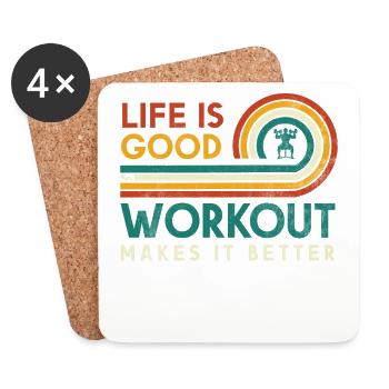 Life is good, training makes it better for - Coasters (set of 4) - white - Front