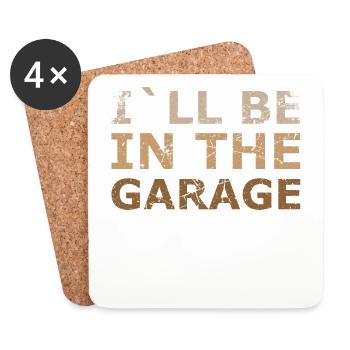 Je serai dans la conception de garage pour la mécanique - Dessous de verre (lot de 4) - blanc - Devant
