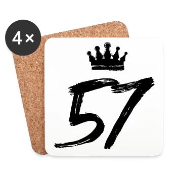 57 Zahl Krone - Untersetzer (4er-Set) - Weiß - Vorne